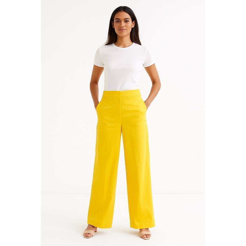 Derek Lam New York Made in USA Yellow Wide Leg High Waist Pants Size 6